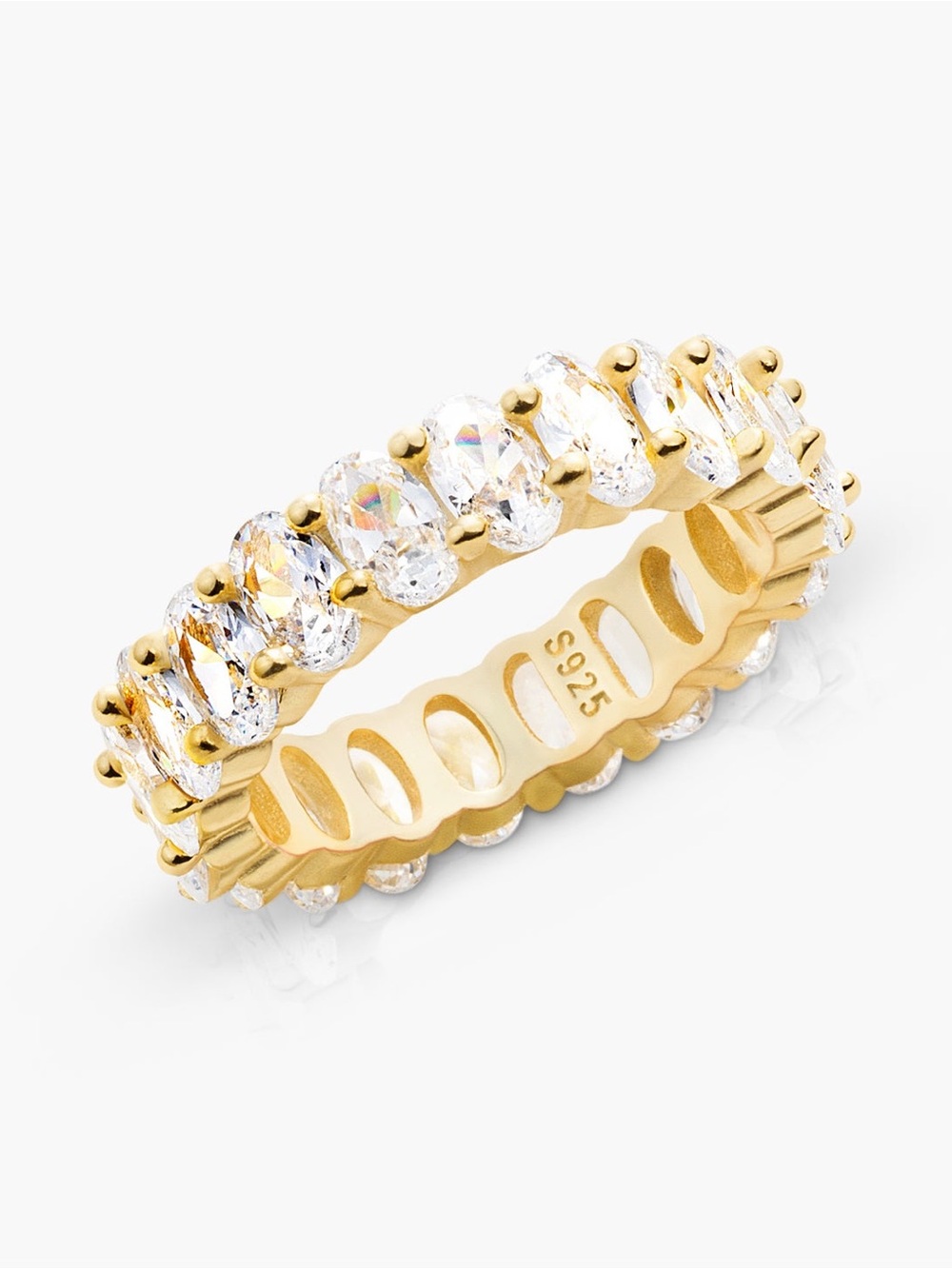 OBJKTS Jewelry Oval Cut Eternity Band – Gold – Size 7